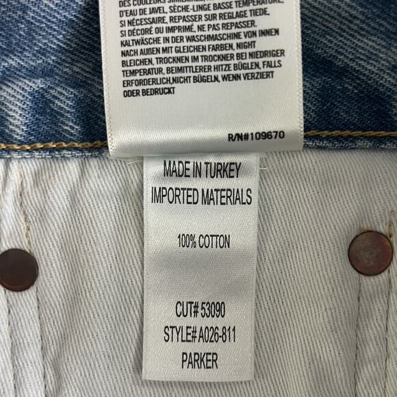 Agolde Parker Vintage Cut Off Light Wash Denim Jean Shorts - Picture 6 of 6